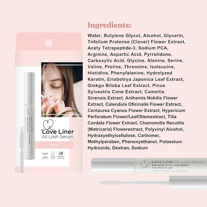 All Eye Lash Serum, Quick-Drying Japanes Serum for Lash Growth, Rich in Care Ingredients for Longer, Fuller, Thicker, 0.17 Oz/5g