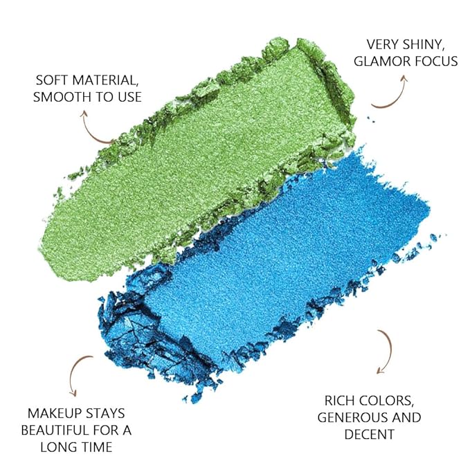 Double color eye shadow, Eyeshadows Creamy, high pigment eye makeup palette, matte shimmer metal eye shadow powder, Blendable, Ultra-Pigmented, Easy to Apply, Matte & Shimmer, (04)
