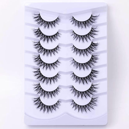 Cat Eye Natural Lashes Wispy False Eyelashes Short Fluffy Fake Lashes - 7 Pairs, ZG68