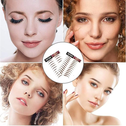 40 Pairs 6D Hair-Like Eyebrow Stickers Waterproof Natural Fake Tattoo Eyebrows Transfers Temporary Brow Tattoo Peel Off Grooming Shaping Sticker for Woman Makeup Tool