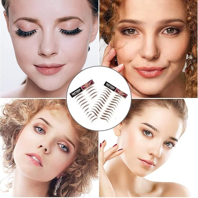 40 Pairs 6D Hair-Like Eyebrow Stickers Waterproof Natural Fake Tattoo Eyebrows Transfers Temporary Brow Tattoo Peel Off Grooming Shaping Sticker for Woman Makeup Tool