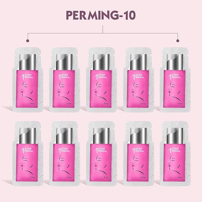 PERMANIA Lash Lift Kit,Separate Steps Products for Salon or at Home, Steps 10 Sachets of 0.8g/0.03oz Each Prep (STEP#1)