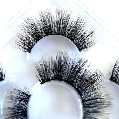 Sunniess False Eyelashes 8D Faux Mink Lashes 100% Handmade Reusable Natural Look Fake Eye lashes Cat-Eye Fluffy Wispy Lashes Dramatic Long Thick Volume Soft Lashes Packs