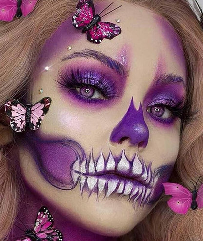 Go Ho Purple Face Paint Washable for Halloween Makeup,Creamy to Gel Water Based Purple Face Body Paint Full Coverage forCosplay SFX Costumes Festivals Makeup,25g