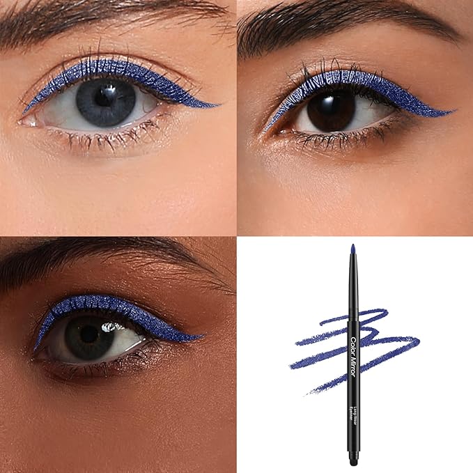 Smudge Proof Eyeliner, Waterproof Retractable Eye liner with Brush, Matte and Shimmer Eyeliner Pencil, Creamy Texture, Long lasting & Smooth(33 Iris Shimmer)