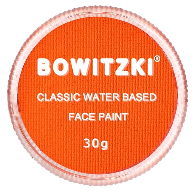 Bowitzki 30g Professional Face Paint Body Paint Water Based Face painting Makeup Safe for Kids and Adults Split Cake Single Color (Saffron)