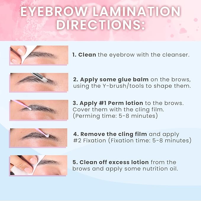 Lash Lift Kit, Eyebrow Lamination Kit, 2-in-1 Solution, At Home Brow Lamination Kit, Eyelash Lift, Lasts 6-8 Weeks, 15 Applications, DIY Perm Kit for Eyelashes and Brows