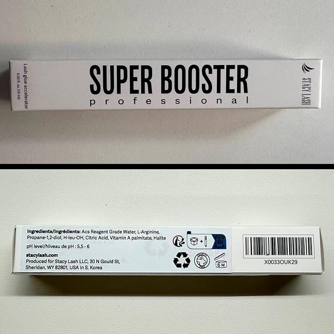 Stacy Lash Super Booster for Eyelash Extensions / 0.50fl. oz. / 15ml / Eyelash Primer/Accelerated Lash Bond/Lash Extension Glue Activator/Professional Use/Lash Tech Supplies/for Low Humidity