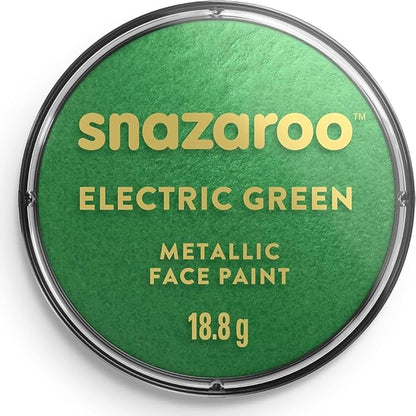 Snazaroo Metallic Face and Body Paint, 18.8g (0.66-oz) Pot, Electric Green