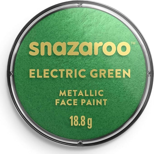 Snazaroo Metallic Face and Body Paint, 18.8g (0.66-oz) Pot, Electric Green