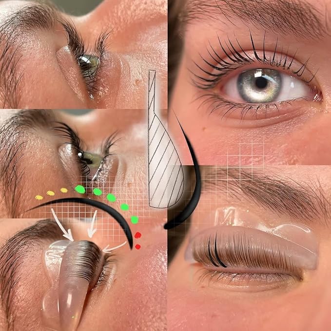 Lash Lift Shield Eyelash Lift Rods Super LC Curl 6 Size 12 Pcs Lash Lift Lamination Pad, Rapid 5 Minute Eyelash Lifting Shields Flexible lash Shield Pads Extreme Perm Rod
