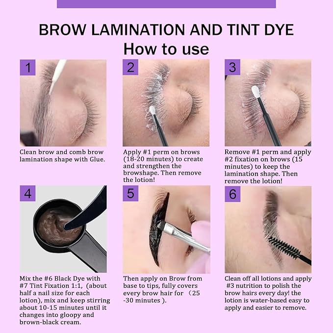 Lash Lift Kit & Brow Lamination Kit, Eyebrow Lamination Kit with Black, Professional Eyelash Lifting Kit, Eyelash Perm Kit with All Tools, Lasts for 8 Weeks, Easy to Use,for Salon & Home