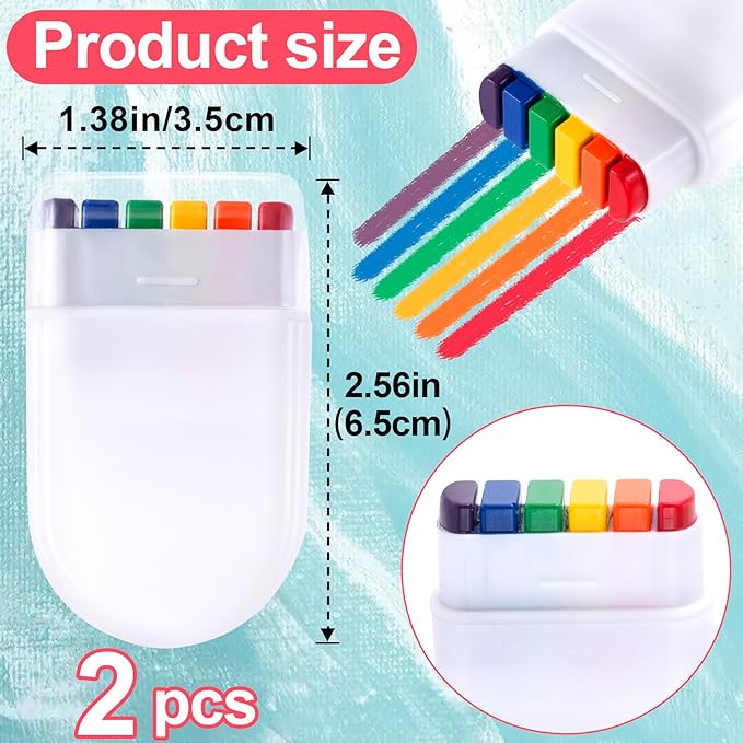 2 Rainbow Face Paint Sticks, Festival Makeup for Face, Body, Women, Men