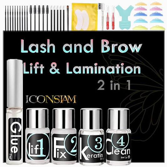Lash Lift Kit, Lash Lifting and Brow Lamination 2 in 1, DIY Eyelash Perm At Home, Perming Lashes With Strong Glue(lash and eyebrow lift kit)