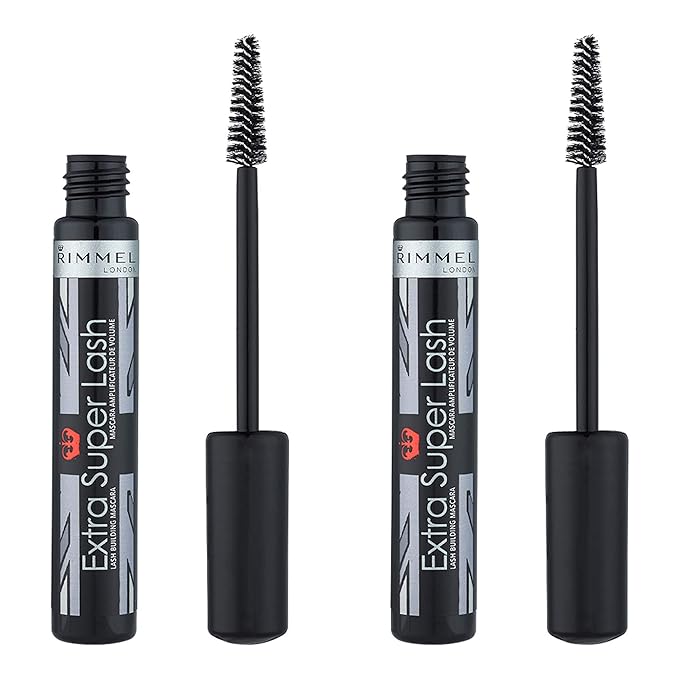 Rimmel Extra Super Lash Value Pack, Black Black, 0.1 oz, Pack of 2