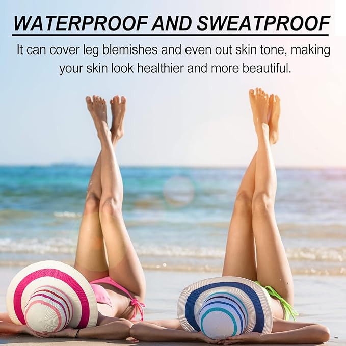 Leg Makeup, Waterproof Black Skin Body Foundation Lotion, Transfer-Proof, and Long-Lasting Coverage for Flawless Legs, Light, Easy Application for Varicose Veins, Scars, Tattoos (Bronze)