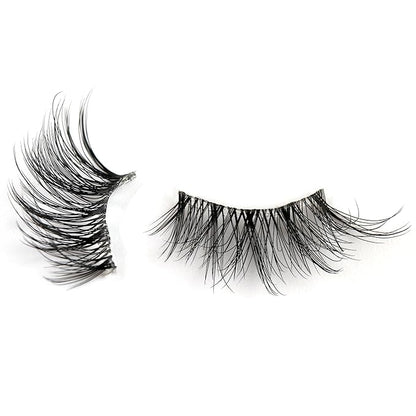 HICOCU Half False Eyelashes Clear Band Russian Strip Lashes D DD Curl Fluffy Mink Lashes Natural Wispy Mink Eye Lashes Pack Reusable Fake Eyelashes Extension 10 Pairs… (HAY-ZM5)