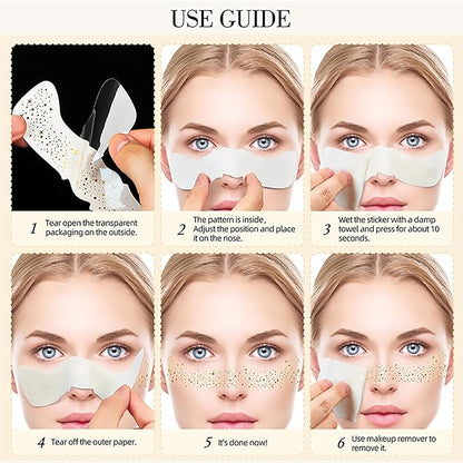 Face Glitter Freckles Tattoo, Sliver Glow Up Makeup Patches, Face Glitter Makeup Speckles Patches, Cute Glitter Makeup Accessories for Women Cosmetic Glitter for Face - 10 Counts (Sliver #01)