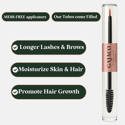 Organic Castor Oil Eyelash Growth Serum For Eyelashes and Eyebrows with Mascara Tube Filled with Premium Cold Pressed, Hexane Free Castor Oil