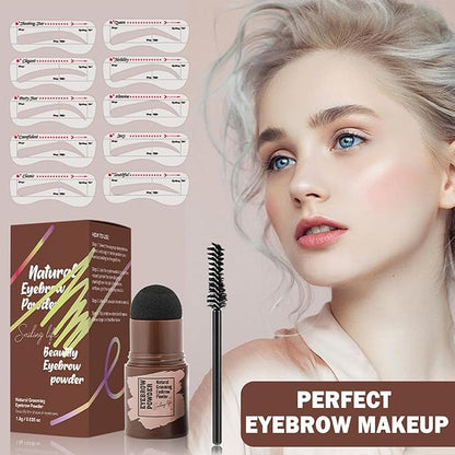 Eyebrow Stencils Kit,One Step Eye Brow Stamp Stencil Kits,Long-lasting Waterproof Eyebrowcolor Stamp with 10 Reusable Shaping Kit for Perfect Eyebrow Makeup
