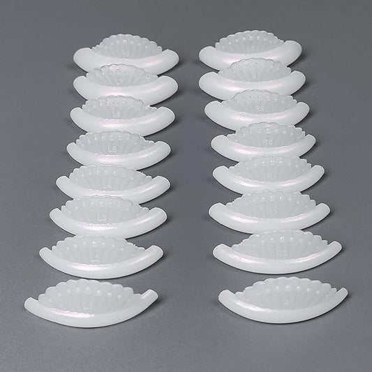 Lash Lift Shields Eyelash Perm Pads Silicone 16Pcs / 8 Sizes Lash Lift Rods Reusable Lifting Pads (White Peal)