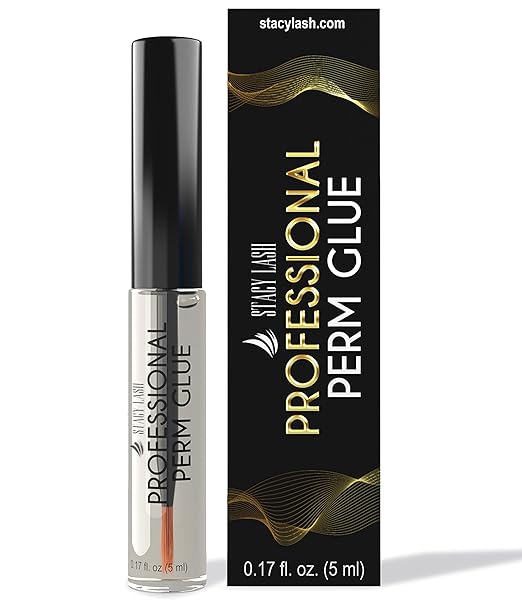 Stacy Lash Professional Perm Glue / 0.17 fl.oz./ 5 ml/Transparent Lash Adhesive/Water-Soluble Eyelash Lifting Glue/Supplies for Professional & Home Use