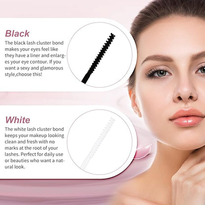 Individual Lash Glue Black Lash Bond DIY Lash Extension Glue Waterproof Cluster Lash Glue Long Lasting 48-72 Hours Eyelash Glue with Mascara Wand Eyelash Extension Glue
