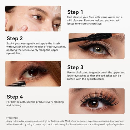 LANBENA Eyelash Growth Serum Lash Enhancing Serum with Advanced Formula to Boost Longer Fuller and Thicker Luscious Lashes-3ml