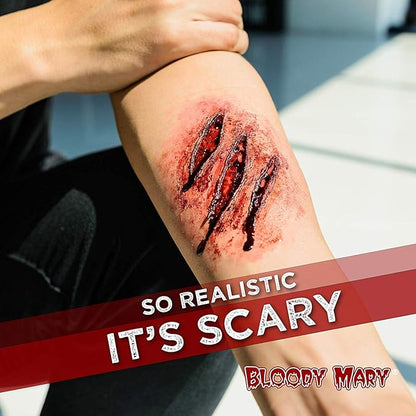 Bloody Mary Fake Scab Blood Make Up Body Paint - for Cosplay, Horror Costume, Theater Blood, Vampire Accessories, Scary Things - Skin Friendly Washable Looks Realistic Thick Blood