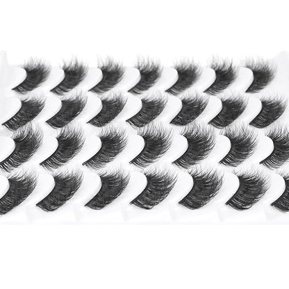 False Eyelashes Wispy Lashes Natural Fake Eyelashes Cat Eye Lashes that Look Like ExtensionsMink Lashes Pack by TNFVLONEINS