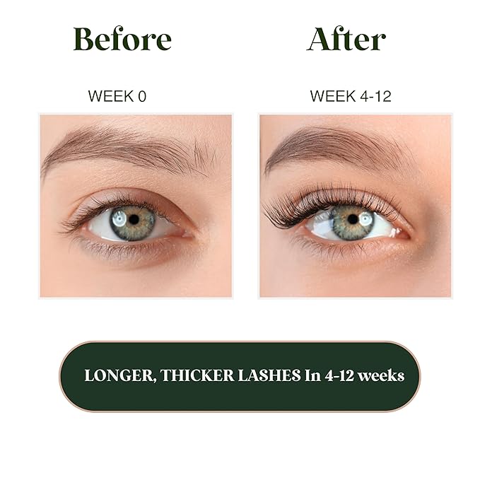 Organic Castor Oil Eyelash Growth Serum For Eyelashes and Eyebrows with Mascara Tube Filled with Premium Cold Pressed, Hexane Free Castor Oil