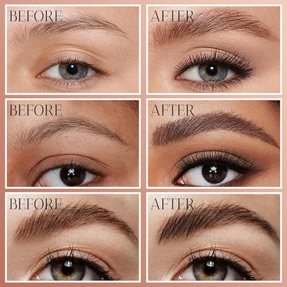 2025 New Magic Eyebrow Pencil, 3D Waterproof Microblading Eyebrow Pencil Contouring Pen 4 Fork Tip, Natural Fine Stroke Microblading (2PCS, Dark Brown)