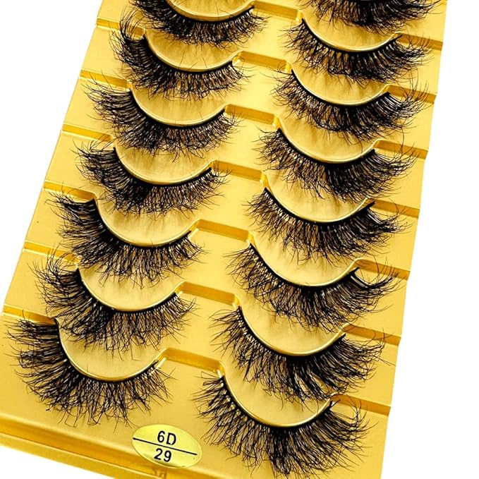 HBZGTLAD Soft Mink Eyelashes 3D Curl Winged End Eye Elongated Fake Lashes Thick Handmade Natural False Eyelash Messy Cross Lash Wholesale (6D29)