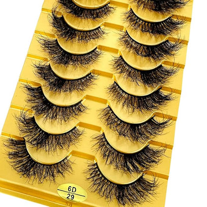 HBZGTLAD Soft Mink Eyelashes 3D Curl Winged End Eye Elongated Fake Lashes Thick Handmade Natural False Eyelash Messy Cross Lash Wholesale (6D29)