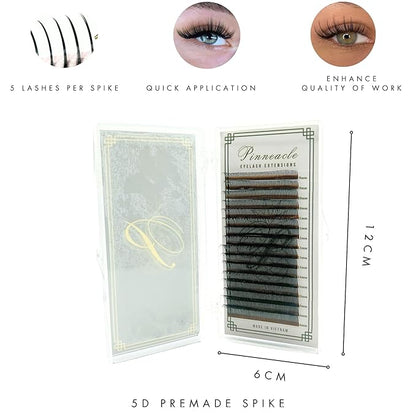 Promade Wet Narrow Fans | Premade Spikes | 5D Spike Flat Base For Wispy, Wet Mascara Lash, Anime Lash Extensions | For Professional Lash Extension | Pinneacle Handmade Lash Supply (C curl)