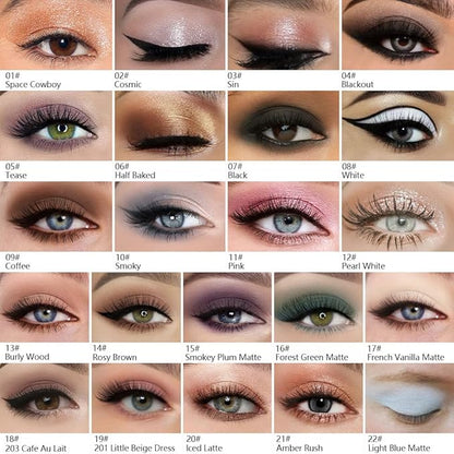 Kaely Pressed Single Eyeshadow Makeup, Black Matte Highly Pigmented Monochrome Eye Shadow Palette, Waterproof Neutral Powde Mini Eyeshadow, sombras para ojos, Lightweight Blendable, 07