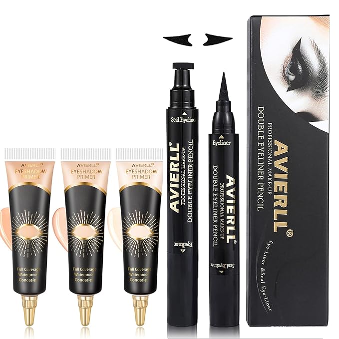 Eyeshadow Primer-3Pens Eye Primer,Makeup Primer Long Lasting Cream Eyeshadow Base,Primer Face Makeup,Full Coverage Waterproof Concealer 3 Colors -0.40 fl oz (IVORY+MEDIUM+WHEAT)…