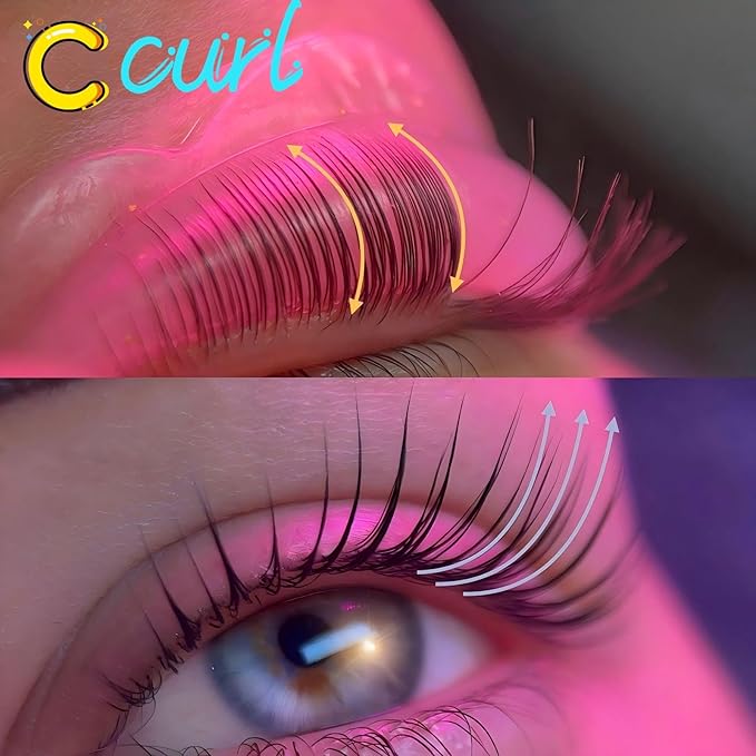 Lash Lift Pads Eyelash Perm Shield C Curl 5 Size Lash Lift Lamination Pad, Rapid 5 Minute Eyelash Lifting Shields Make Eyes Voluminous Flexible C curl Pads Extreme Perm Rod 100 Applications(Orange)