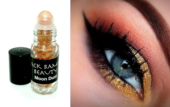 Black Bamboo Gold Body Glitter and Lipstick Set | Includes Gold Sparkle Lipstick and Shimmering Glitter Roll-On | Use on Lips, Eyes and Face | Perfect for Parties, Celebrations or Holiday Gifts