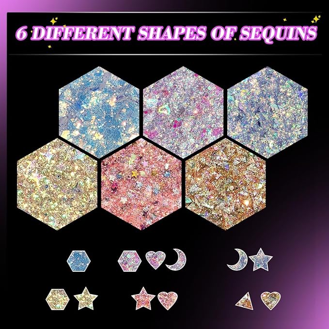 Multichrome Spark Glitter Eyeshadow Gel for Face, Hair, Eyes and Body - Festival Makeup Accessories for Women - Shimmery Eyes Gel - Cruelty Free - #6