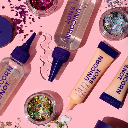 Unicorn Snot Glitter Glue Primer - Sticky Stuff™ Stay Put Glitter Glue for Long-Lasting Perfection - Safe for Face - Waterproof, Non-Toxic Primer for Body & Face - Dries Clear