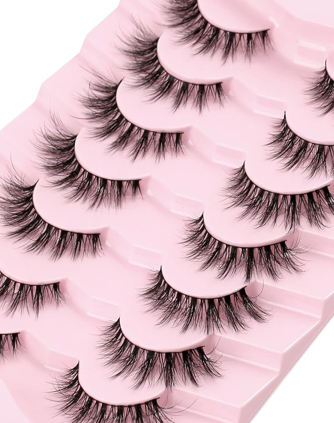 Cat Eye Lashes False Eyelashes Mink Lashes Wispy Eyelashes Natural Look Fake Eyelashes Mink Lashes Fluffy False Lashes UP8