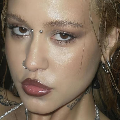 660pcs Sliver Face Gem Rhinestones Stickers Fake Lip Nails Stickers Fake Nose Stud Eyebrow Ear Stud Non Piercing Earring Studs Silver Belly Button Jewelry Gothic Cool Punk Y2K Makeup for Women Men