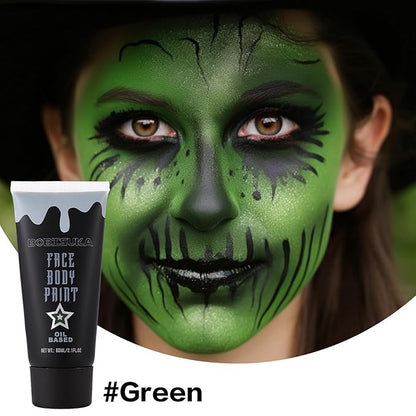 BOBISUKA Green Face Paint, Blendable Cream Body paint, Eye Black for Sports Baseball Softball Football, Face Painting Kit for Zombie, Monster, Camo, Witch Halloween Cosplay, Costume, Parties