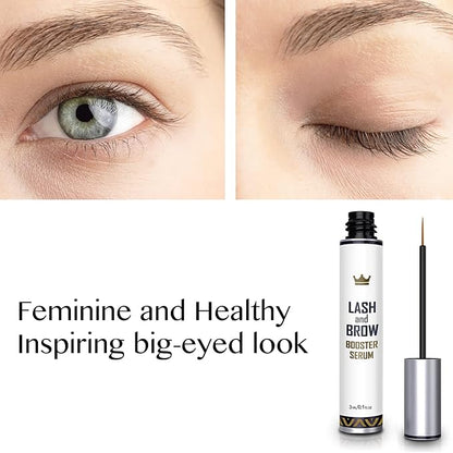 Natural Lash Growth Serum - Eyebrow Growth Enhancer - Eyelash Booster to Grow Longer Eyelashes - Lash Boost & Brow Enhancing Serum