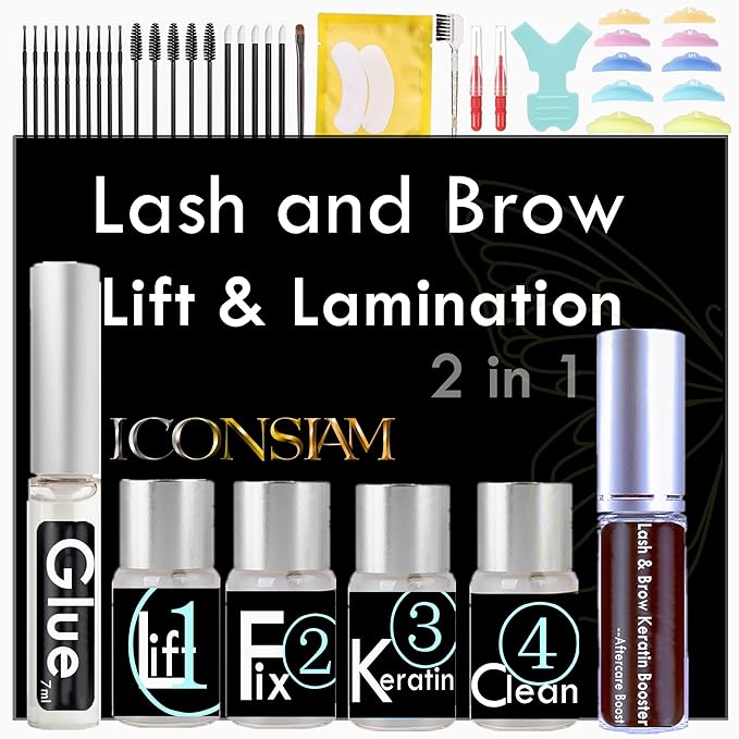 Lash Lift Brow Lamination 2 in 1, Rapid Eyelash and Eyebrow Lifting Kit, DIY Perming Lashes at Home Or Salon Usage Be Eye Voluminous for 6 Weeks about 10 Applications (5ml-Portable Lash & Brow Lift)