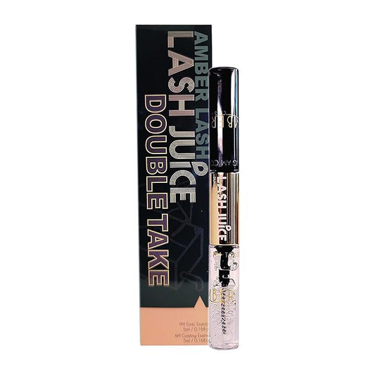 Lash Juice by Amber Lash, 3-in-1 Coating Essence and sealant for Eyelashes with Extensions and or Lift Perm, Protect and Nourish to Promote Healthy Eyelash 10ml / 0.34 fl oz Total(Double Take)