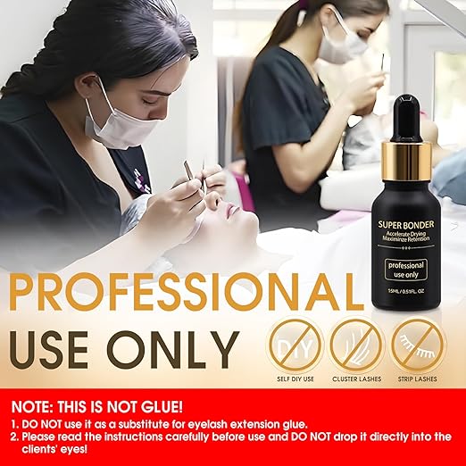 Waterproof Lash Bonder for Eyelash Extensions, Professional Lash Sealant Glue Accelerator, Reduces Glue Fumes and Enhances Retention, Adhesive Companion with Precision Dropper, 0.5fl. oz/15ml