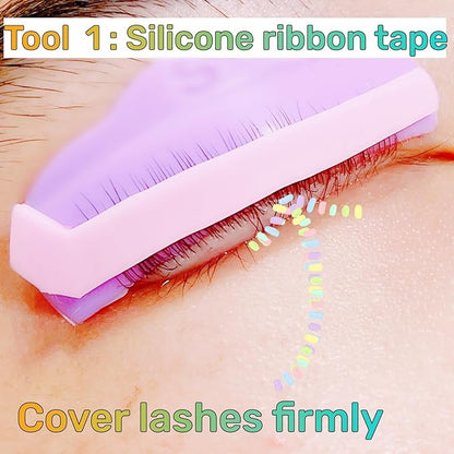 Lash Lift Shield Glueless On Eyelid, Crystal Eyelash Perm Rods, M Curl Lami Lamination Rollers Popular Lash Lifting Innovation - Perimg Guards with Ribbon Tape Eye Pad & Y Brush Lash Lift Tool