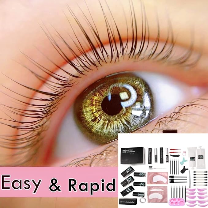 Lash Lift Kit, Strong Eyelash Lifting 3 Minutes Brow Lamination At Home, DIY Eyelash Perm Easily 10 ml Airless Pump More than 15 Applications Make Eyes Beautiful For 6 Weeks